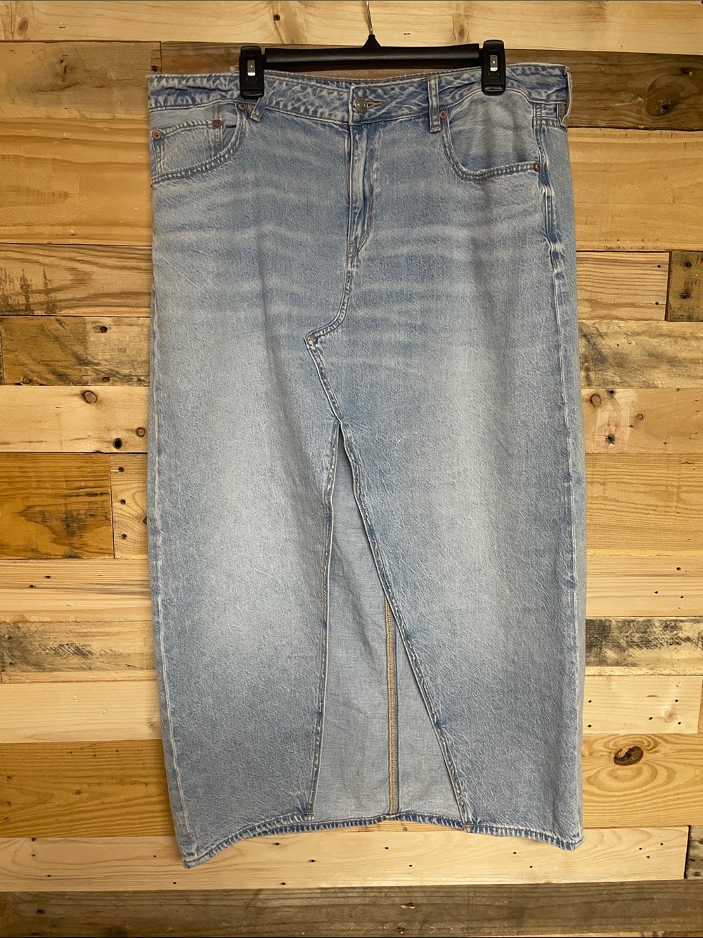 American Eagle Outfitters Light Blue Straight Jeans Skirt- size 16